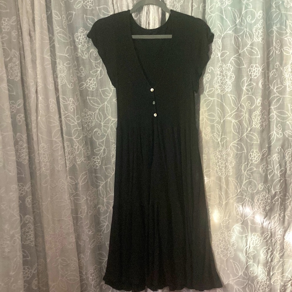 Black Stretchy Ribbed Dress
